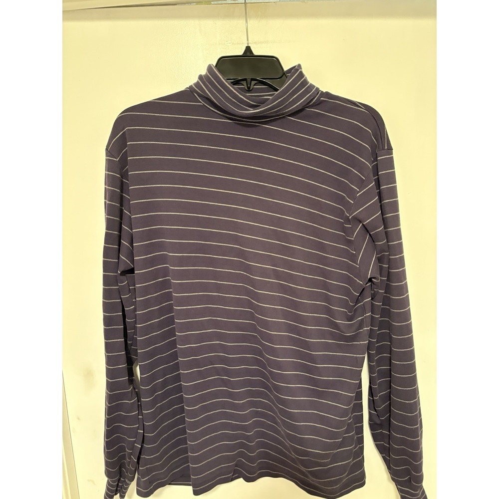 Vintage Men's LL Bean Striped Turtleneck Shirt Size L